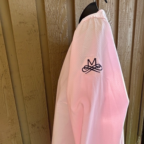 35. Pink Button Down shirt with embroidered logo on sleeve - NWT - Picture 7 of 9